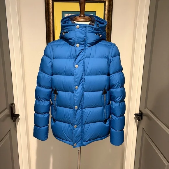 Burberry Puffer Jacket with zipper removable sleeves - Blue Size 40 - Picture 2 of 9
